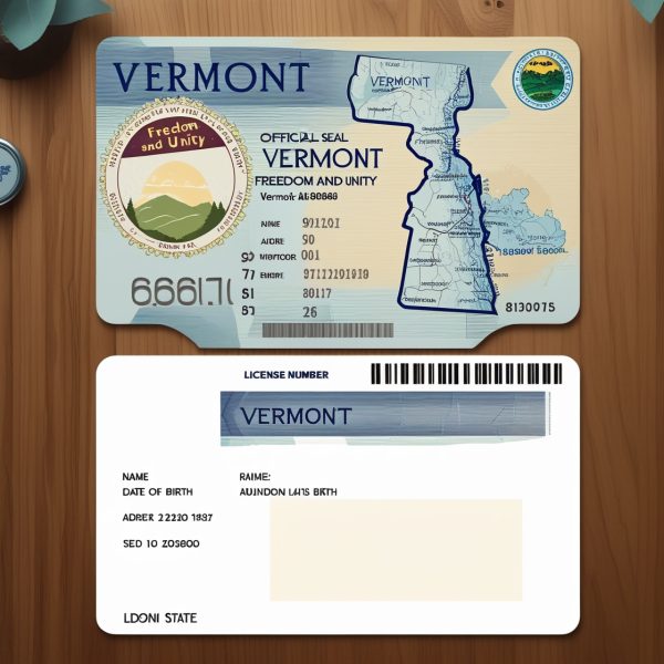 Vermont Driving License PSD Template  V1