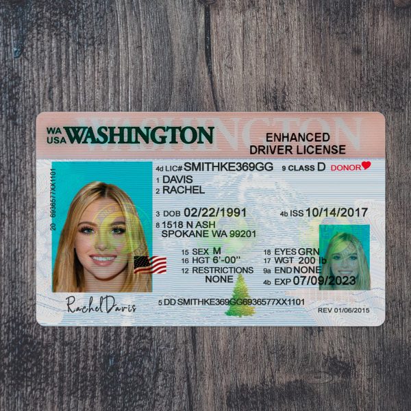 Washington Driving License PSD Template  V1