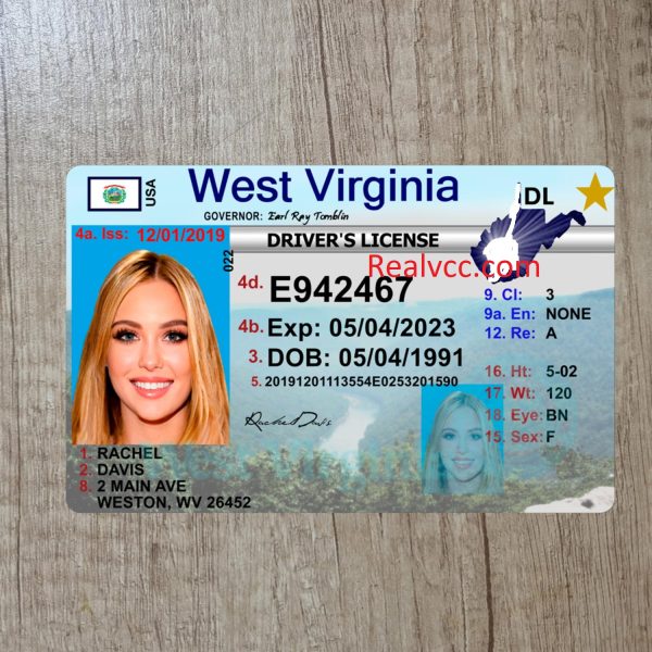 West Virginia Driving License PSD Template V1