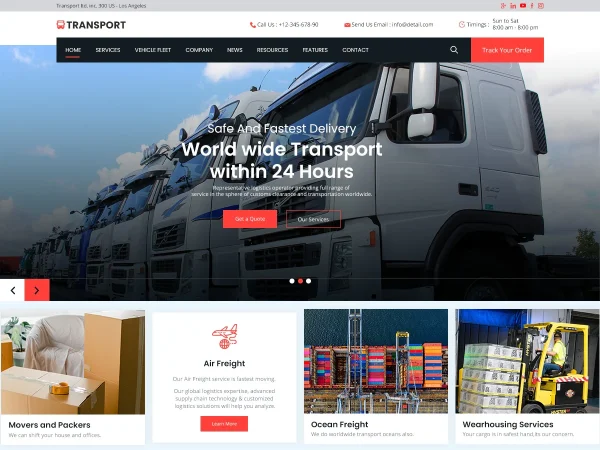 Geoport Transport Logistics WordPress Theme