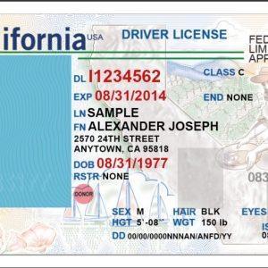 California Drivers License PSD Template New