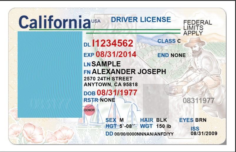 California Drivers License PSD Template New